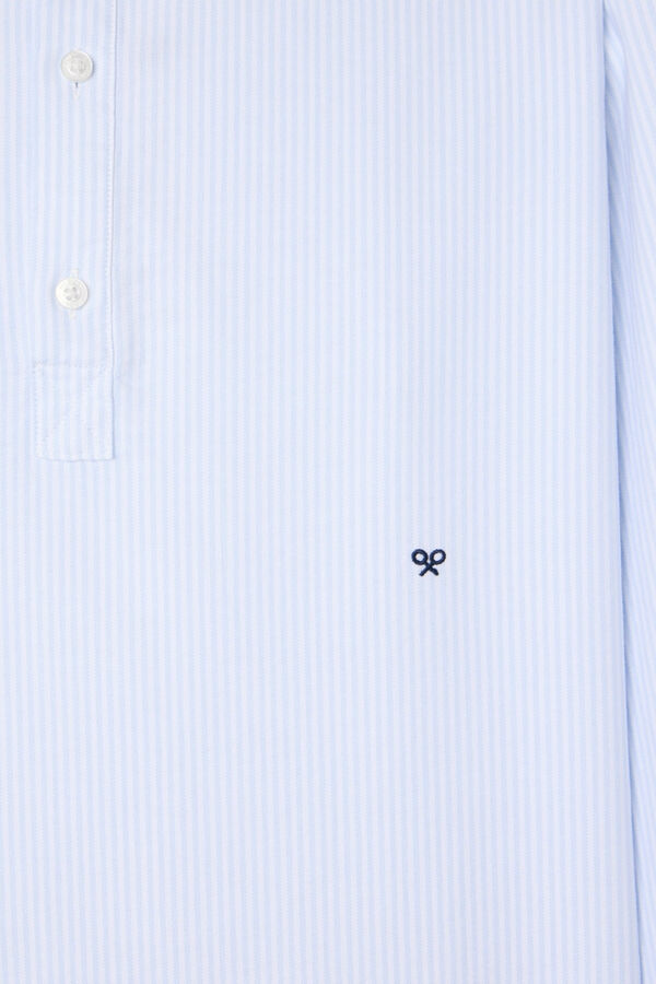 Silbon Camisa Oxford casual com riscas Azul