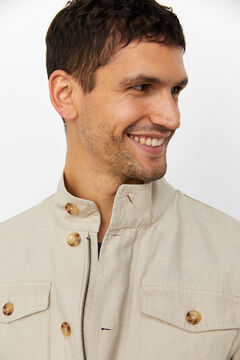 Cortefiel Cotton/linen 4-pocket jacket  Beige