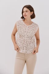 Cortefiel Colete de crochet Ecru