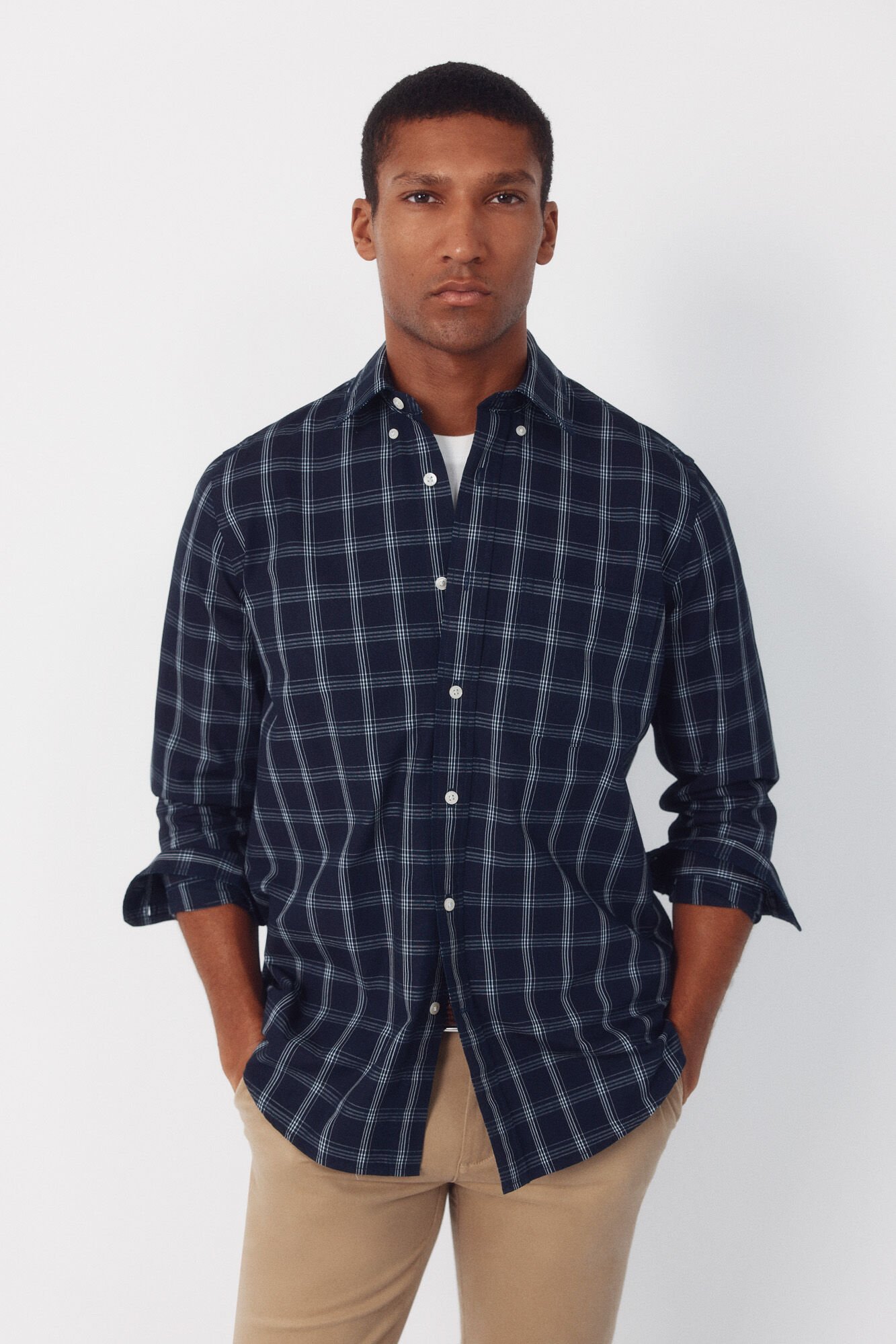 Cortefiel Denim plaid shirt