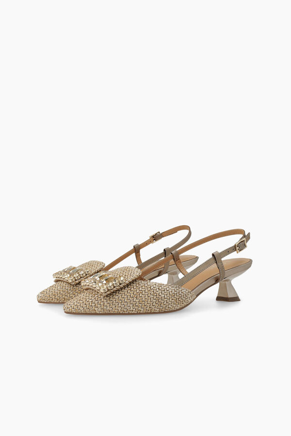Lodi Sapatos de salto abertos atr&aacute;s em pele Amarelo