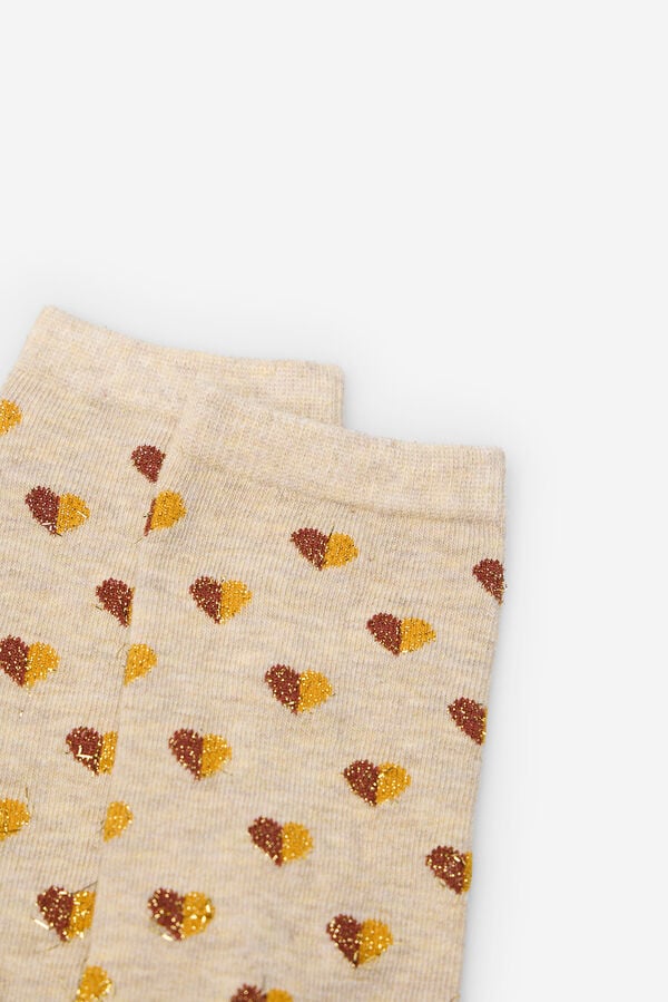 Cortefiel Long heart socks Nude