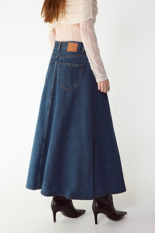 Slowlove Saia comprida de ganga Azul