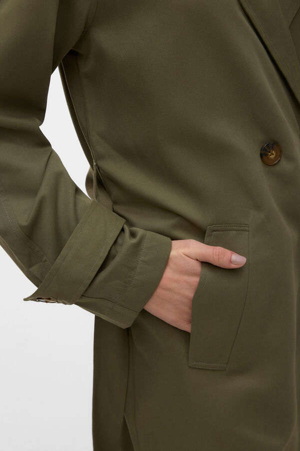 Vero Moda Gabardina midi de manga compridas Verde