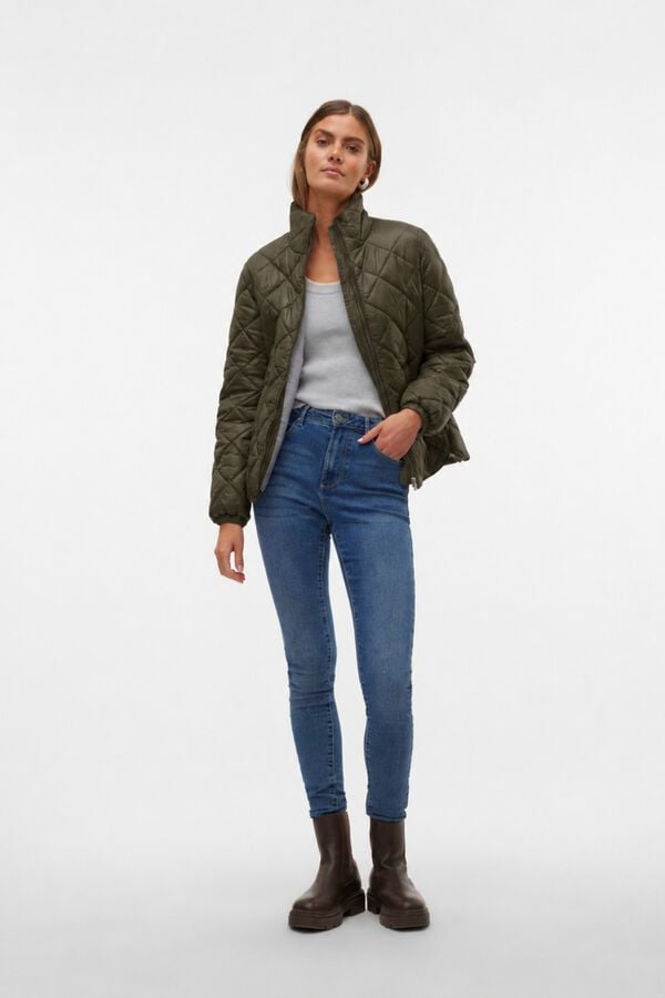 Vero Moda Casaco acolchoado gola alta Verde