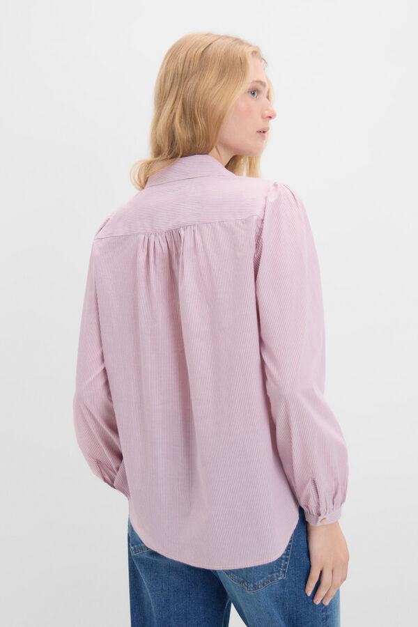 Cortefiel embroidered yoke shirt Lilac