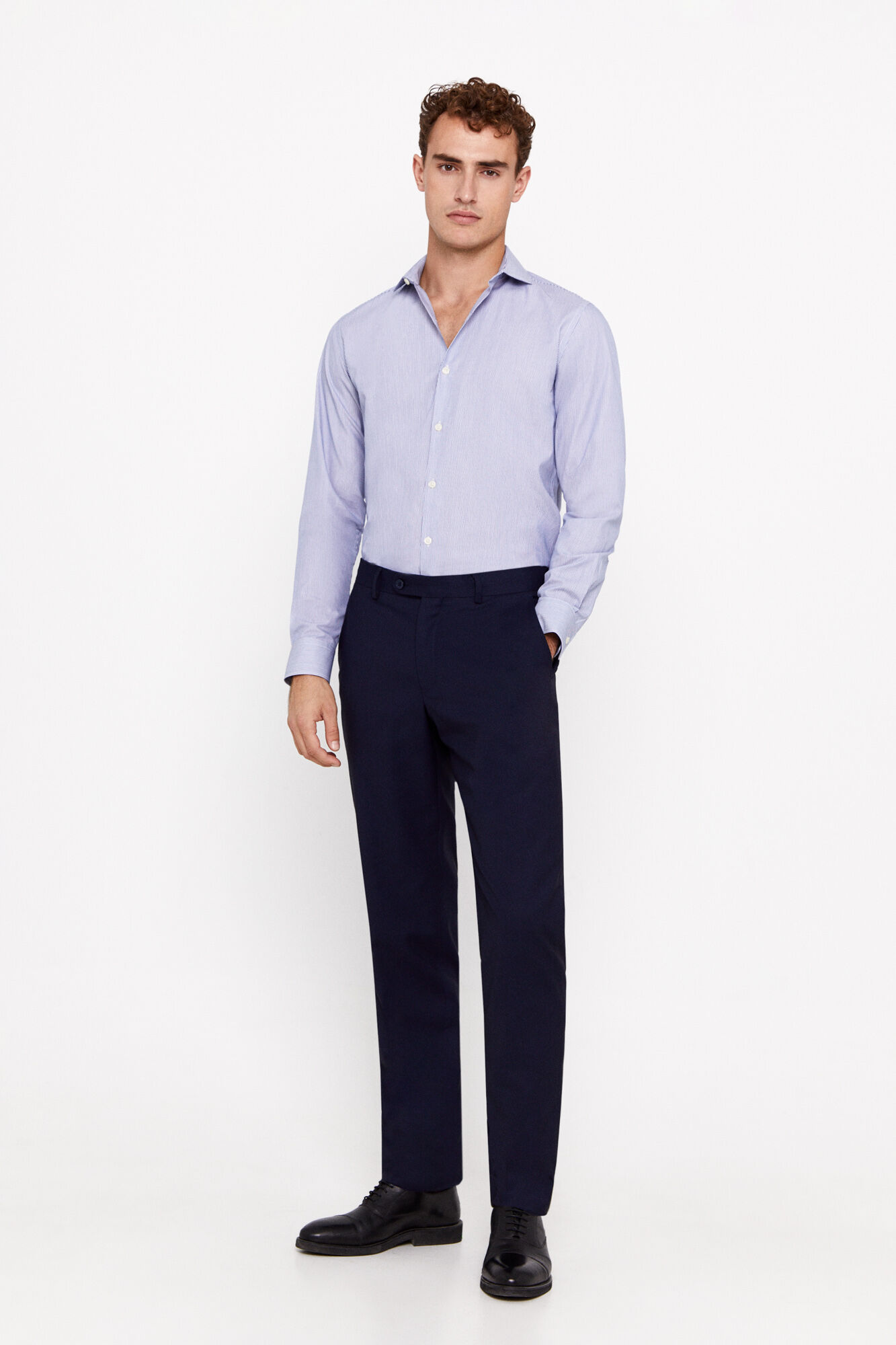 Camisa vestir rayas slim fit f cil plancha Camisas de hombre