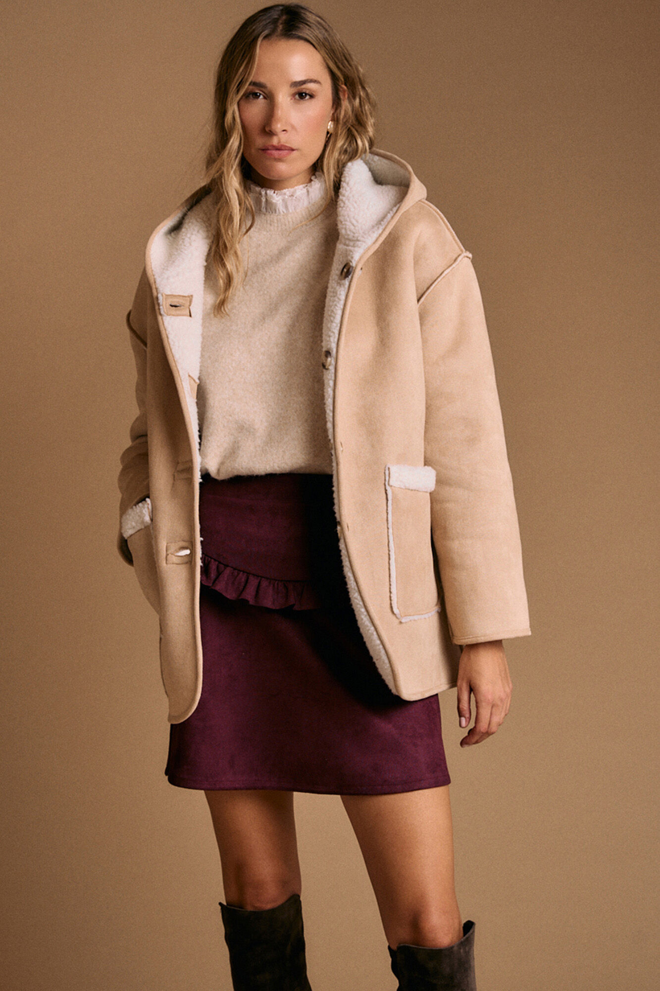 Pol&iacute;n Et Moi Sobretudo de borrego Mariale