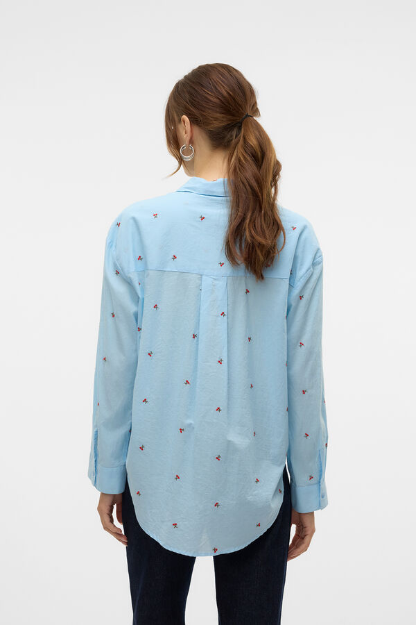 Vero Moda Camisa básica com bordado Azul