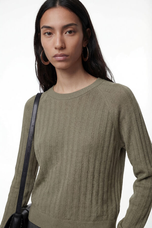 Vero Moda long sleeve fine jersey-knit sweater Green