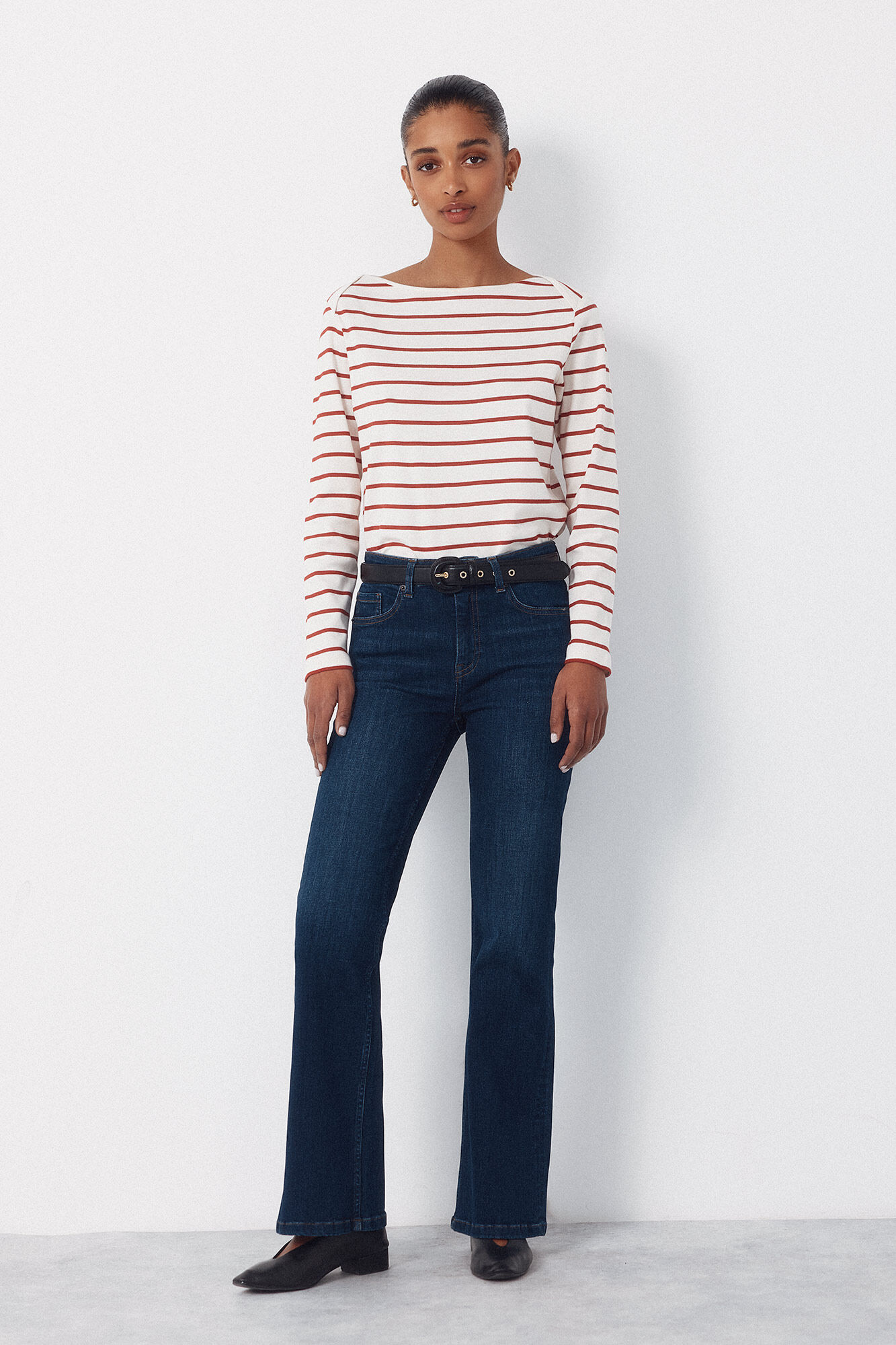 Cortefiel Contrast boat neck t-shirt