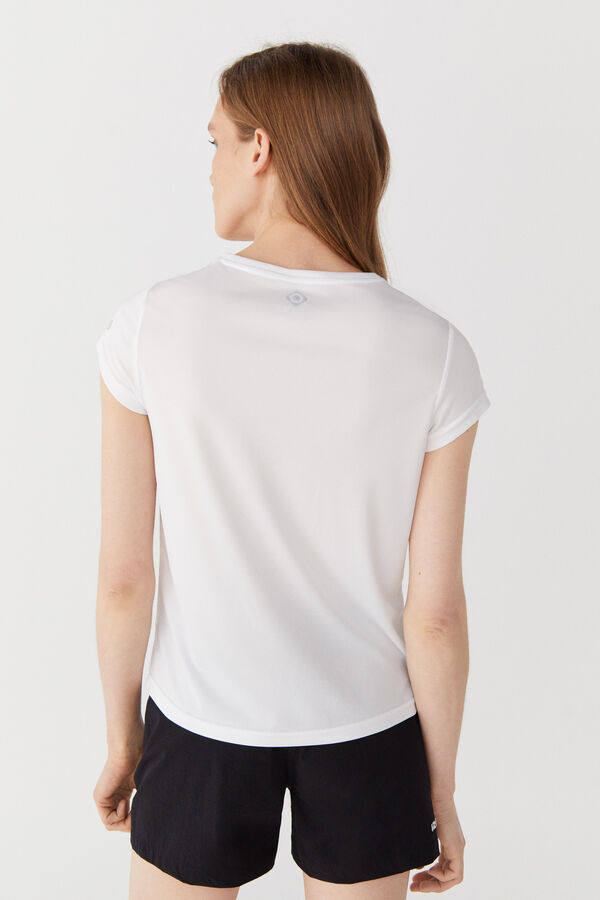 Cortefiel Technical short-sleeved T-shirt White