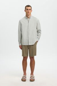 Selected Camisa de manga comprida em linho