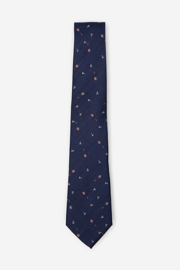 Cortefiel Natural silk tie Navy