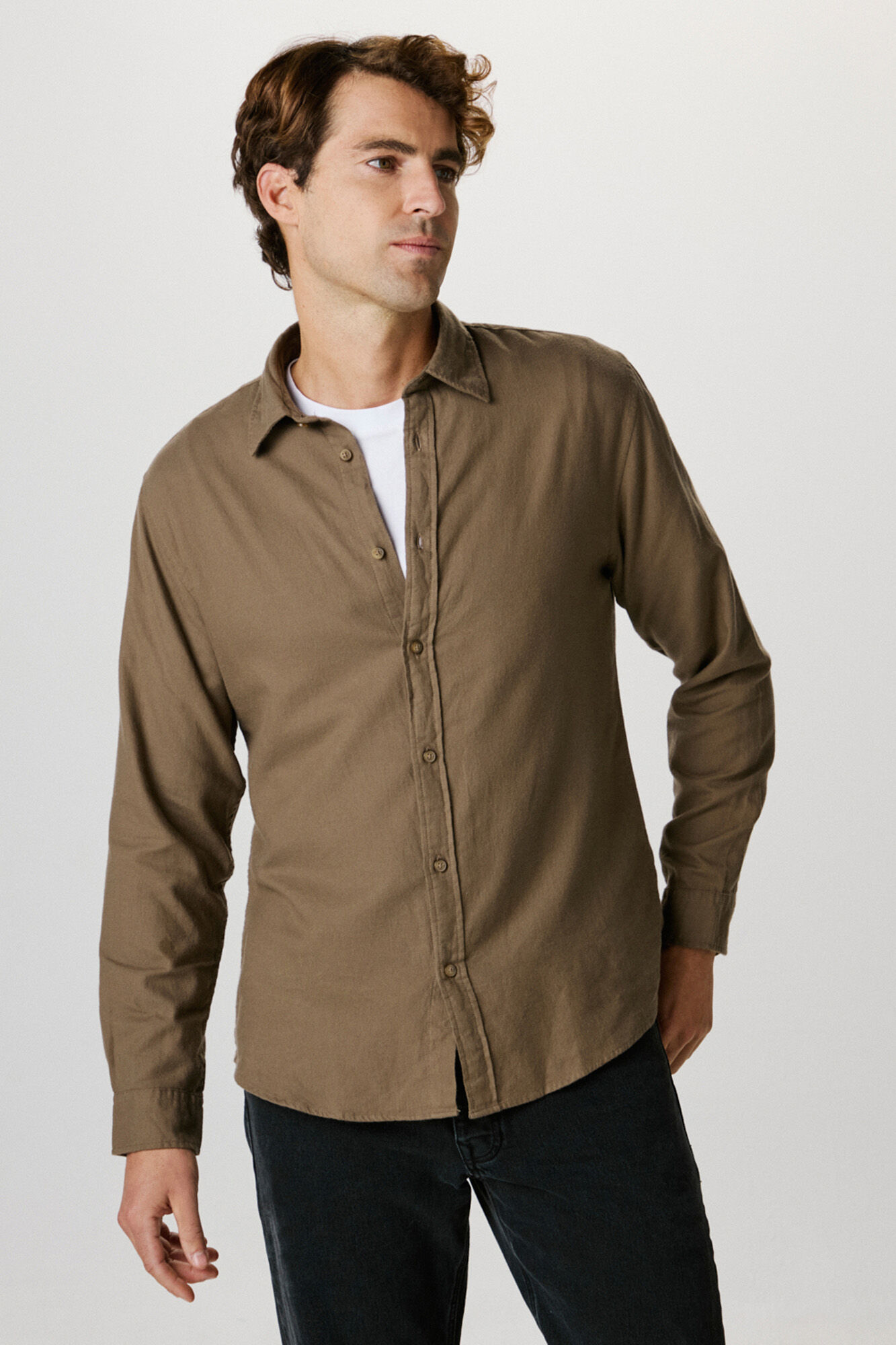 Selected Camisa de manga comprida com corte slim