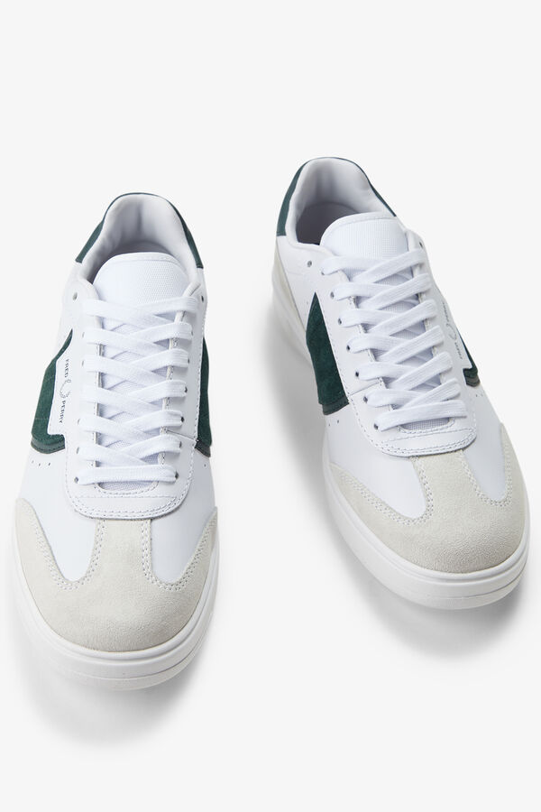 Fred Perry Sapatilha B4 em pele/camur&ccedil;a Branco