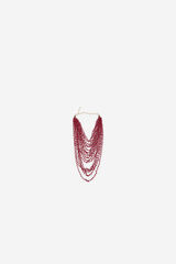 Cortefiel Long beaded necklace Maroon