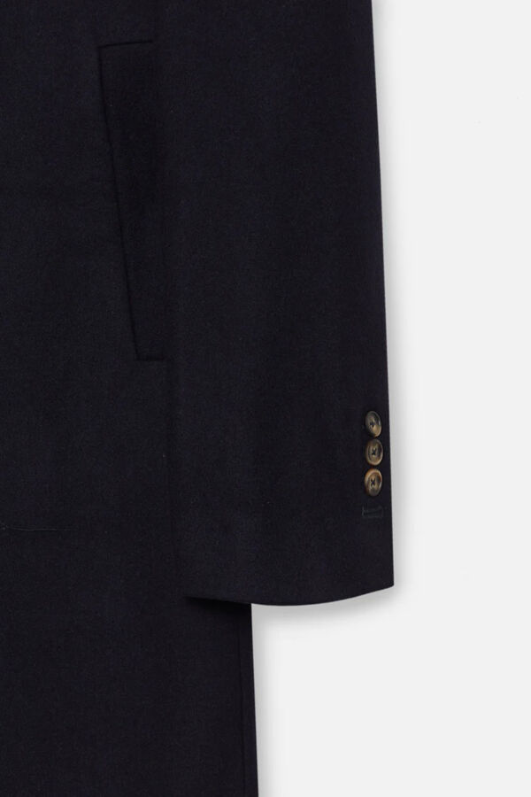 Silbon Plain navy blue plain double-breasted coat Navy