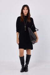 Cortefiel Long knit jumper Black