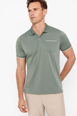Cortefiel Coolmax® polo shirt with tipping Kaki