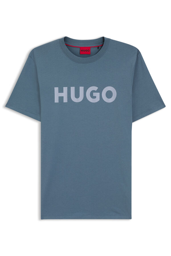 HUGO T-shirt manga curta Azul