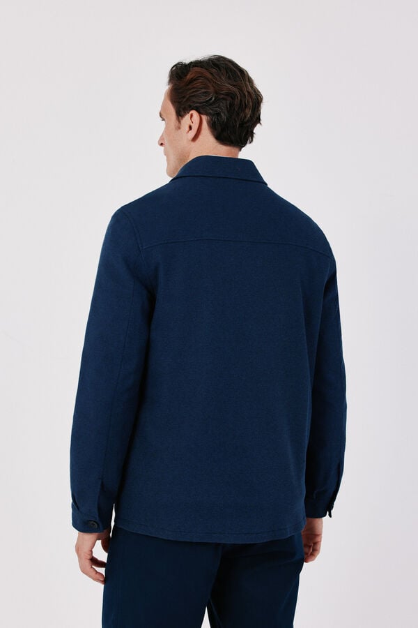 Cortefiel Navy knit overshirt Navy
