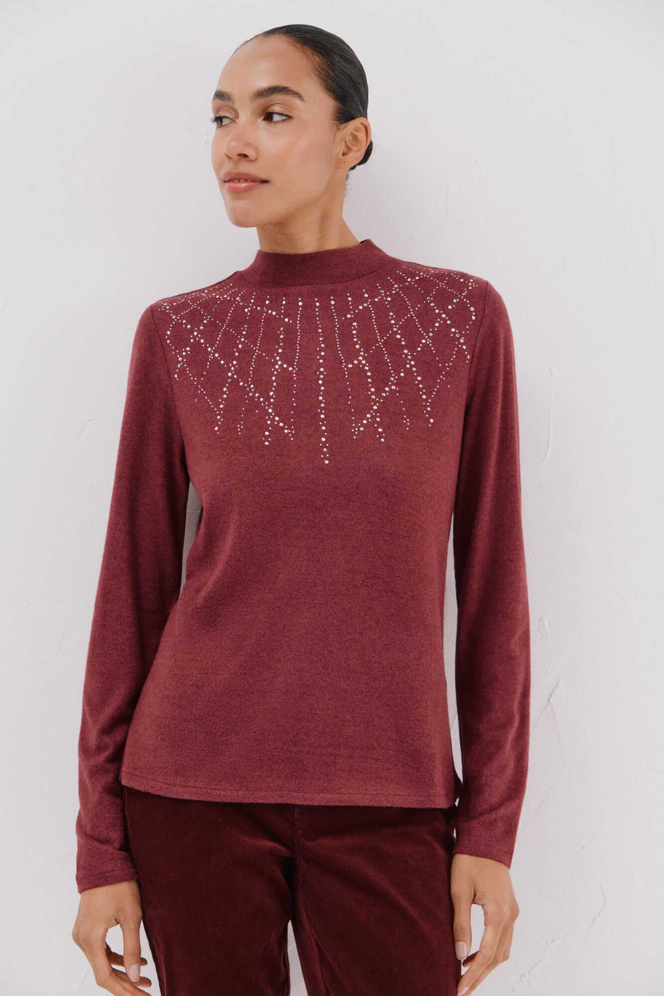 Cortefiel T-shirt with rhinestone detail