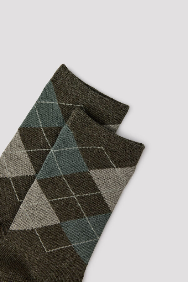 Cortefiel Argyle long socks Kaki