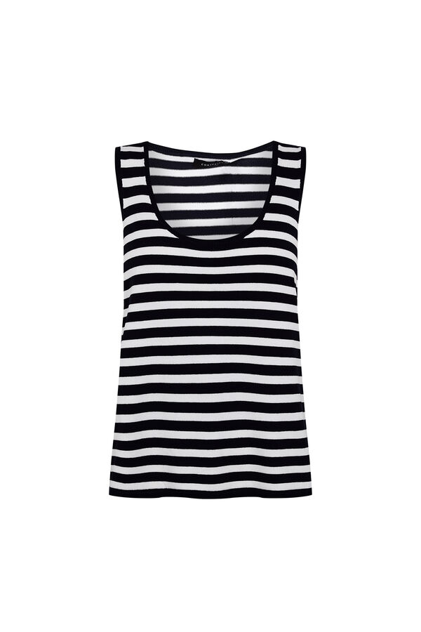 Cortefiel Striped knit top Navy