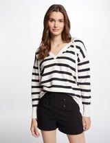 Morgan Camisola com decote em V e capuz Azul