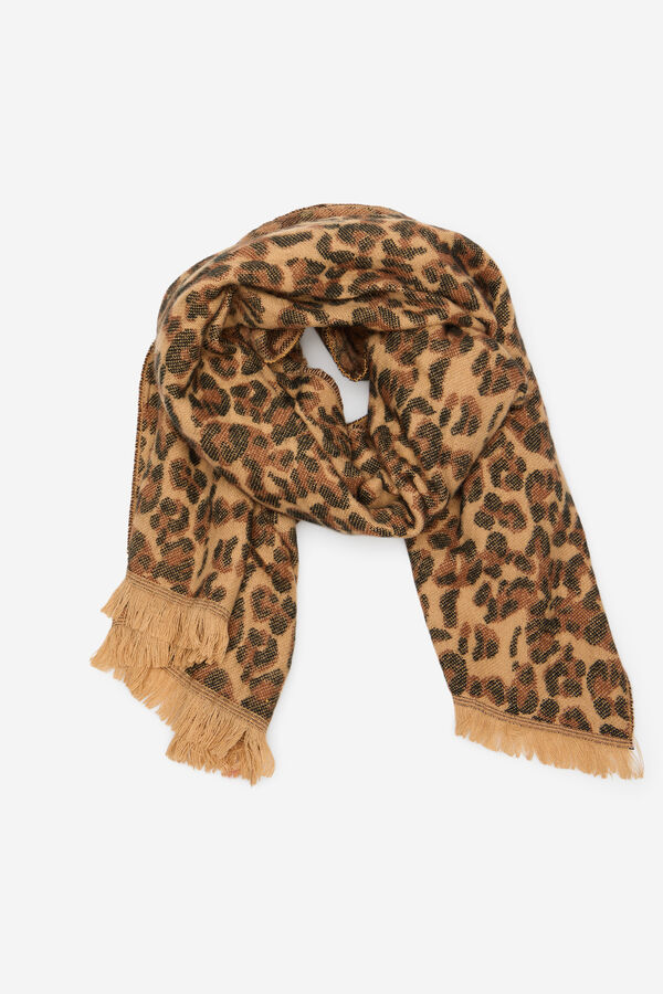 Cortefiel Animal print scarf Printed brown