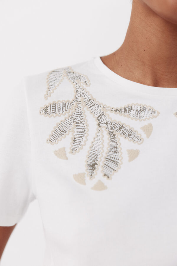 Cortefiel Printed t-shirt White