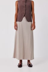 Cortefiel Midi skirt with belt Nude