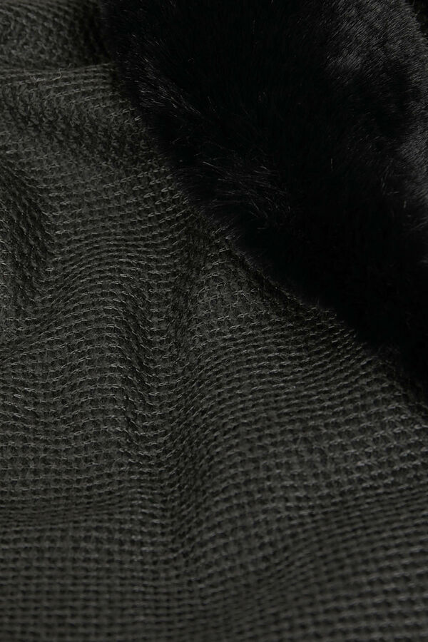 Morgan Cape with faux fur details Black