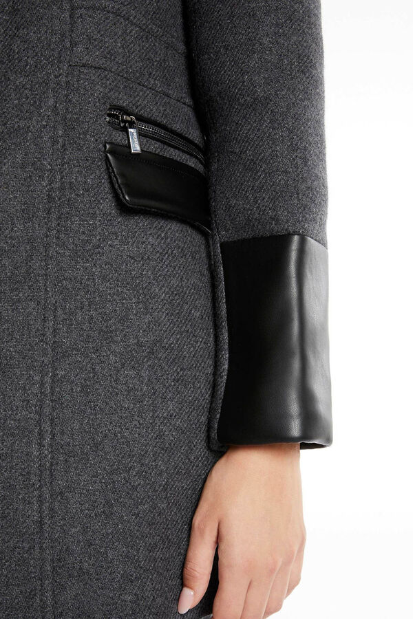 Morgan Abrigo recto con cremallera y capucha Gris oscuro