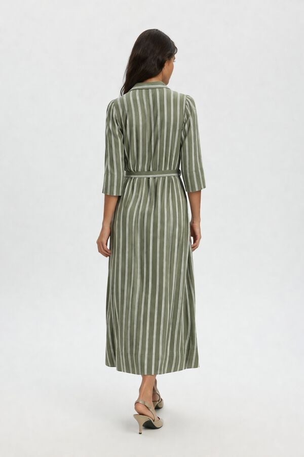 Selected Vestido comprido estampado Verde