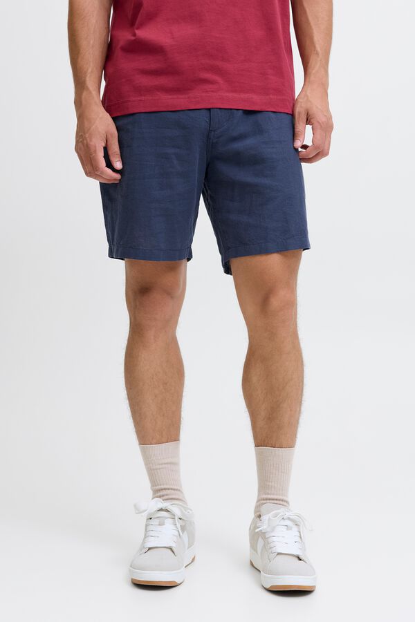 Jack & Jones Bermuda regular fit em linho Azul