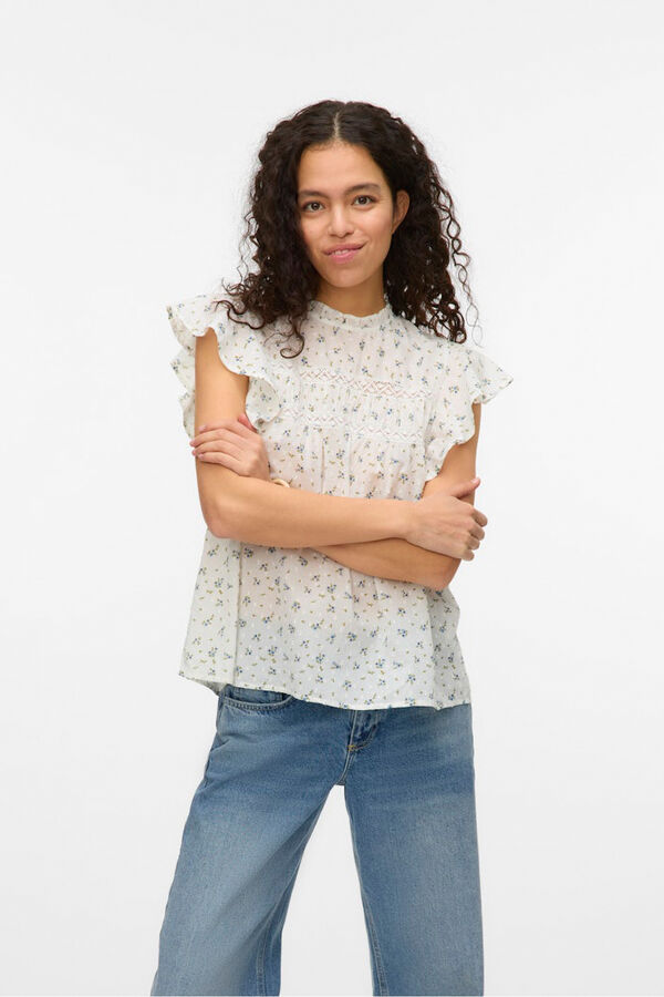 Vero Moda Blusa fluida de gola redonda Multicolorido