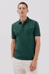Cortefiel structured polo shirt neck Green