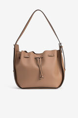 Vilanova Drawstring shoulder bag Nude