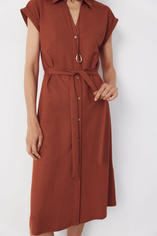 Cortefiel Shirt dress Brown