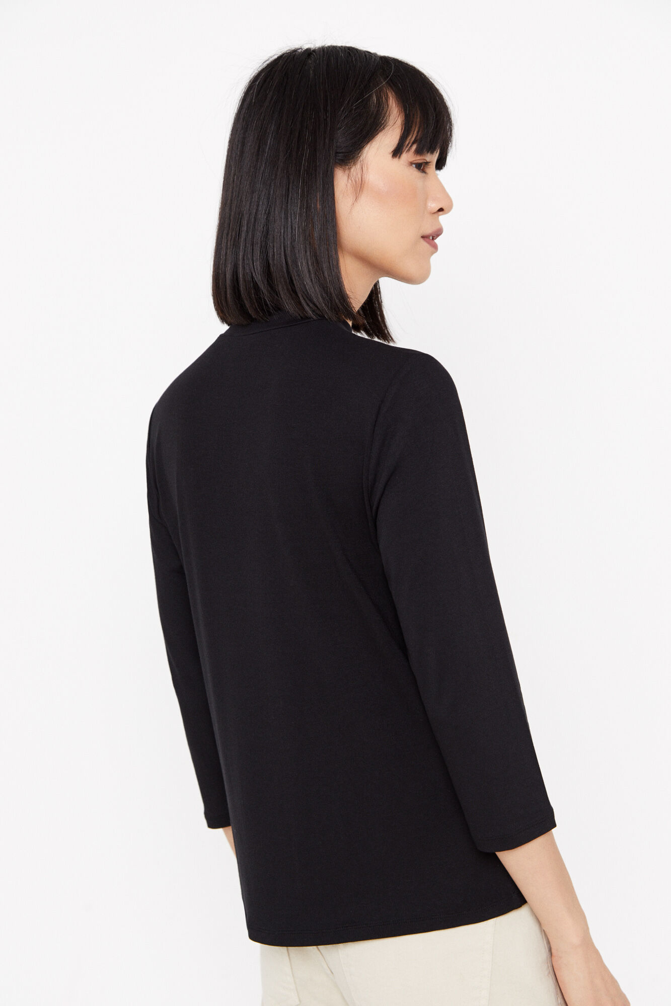 Fluid mock turtleneck T shirt Women s T shirts and polo shirts
