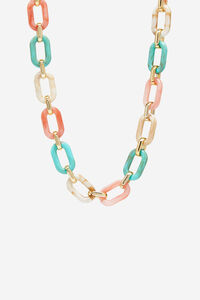 Cortefiel Three-tone chain link multifunctional necklace Multicolour