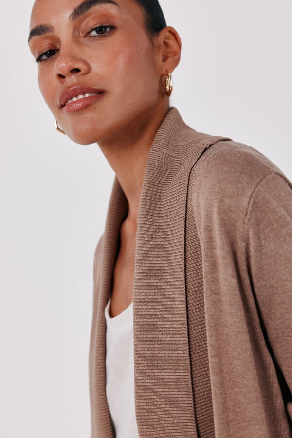 Cortefiel Shawl collar jacket Beige