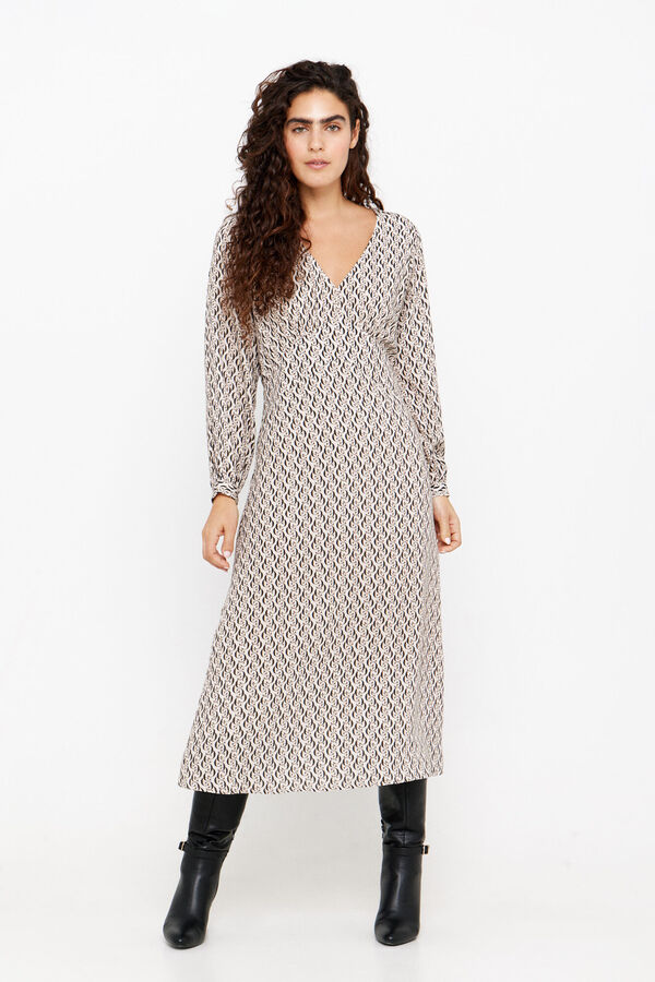 Cortefiel Long-sleeved printed dress Multicolour