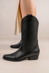 Bryan Stepwise Leather cowboy boot Black