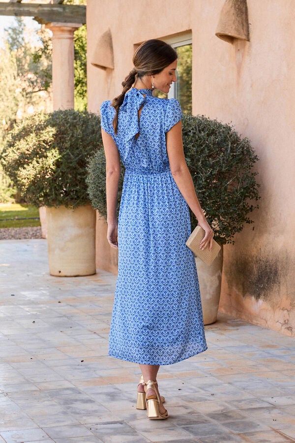 Pol&iacute;n Et Moi Vestido gola Paola Azul