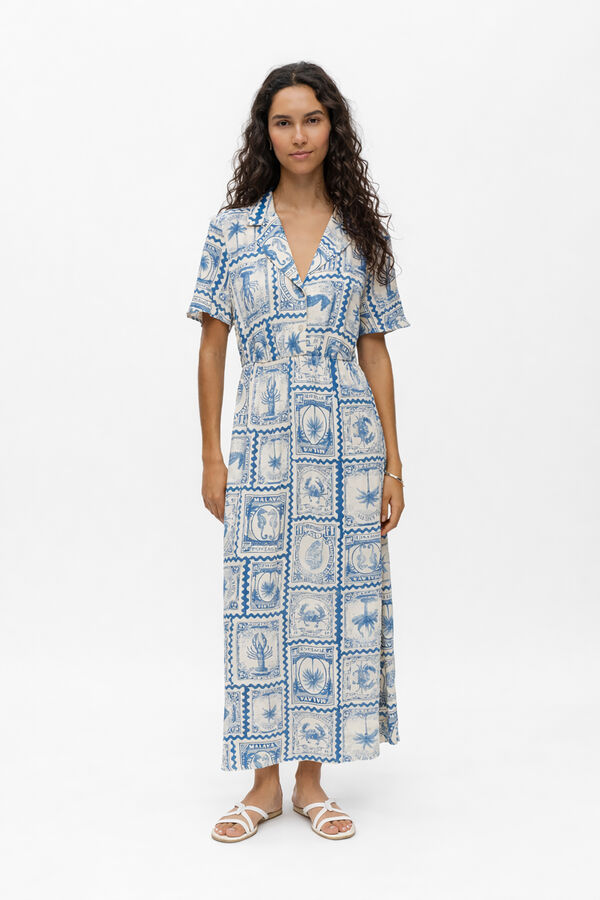 Object Vestido midi estampado Azul