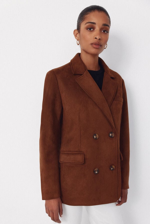 Cortefiel American-style fabric with a suede effect Brown