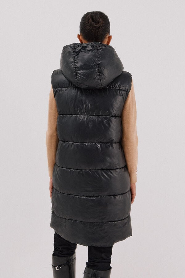 Cortefiel Long reversible gilet Black